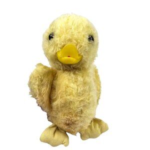 Vintage Plush Yellow Duck Rubber Beak Stuffed Animal Toy Ducky Duckie Duckling